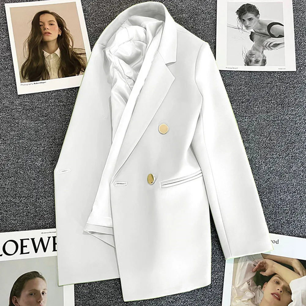 Women’s Elegant Single-Button Blazer – Slim Fit Office Jacket