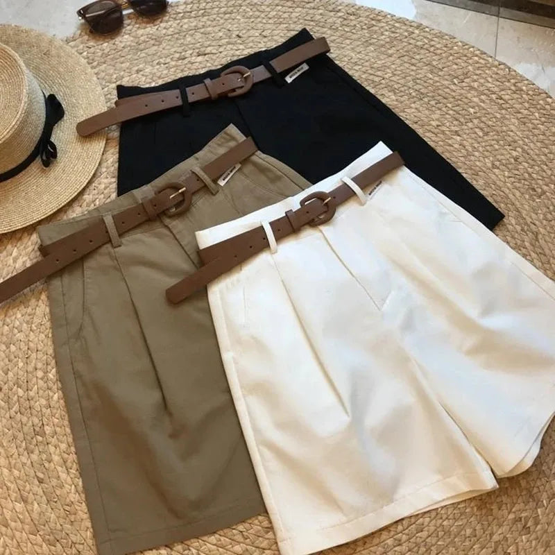Women’s Wide-Leg Cotton Shorts – Summer Casual Elegance