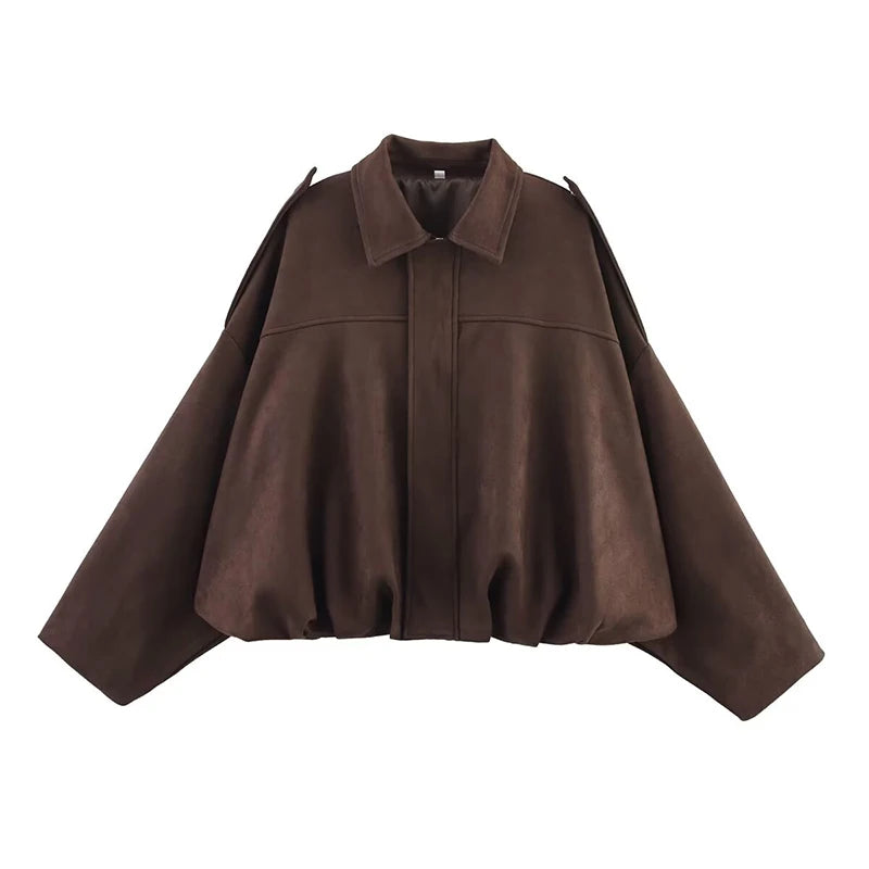 Fashionable Women’s Bomber Jacket – Casual Vintage Style Tops